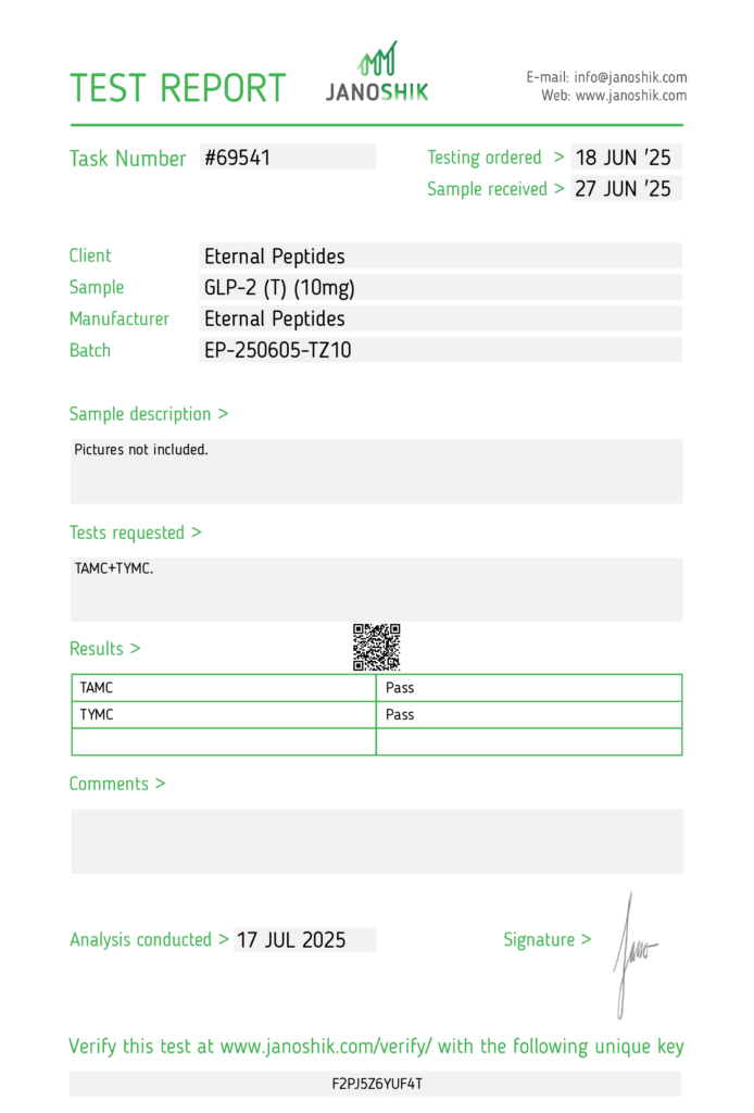 Lab Tests 66 GLP 2 T 10mg Test Report 69541