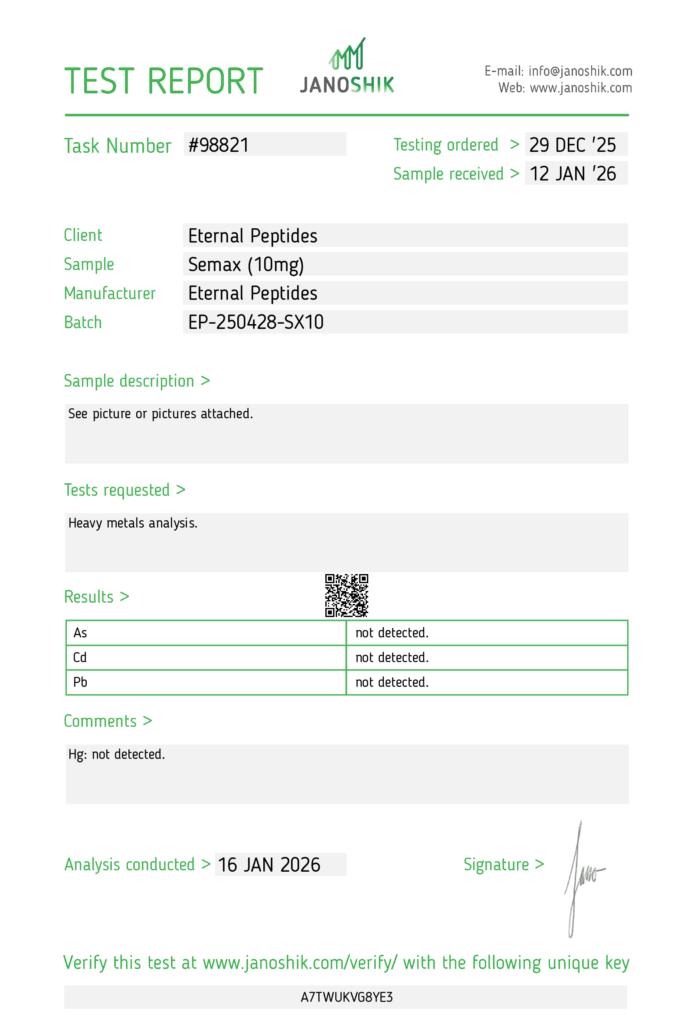 Lab Tests 93 Semax 10mg Test Report 98821