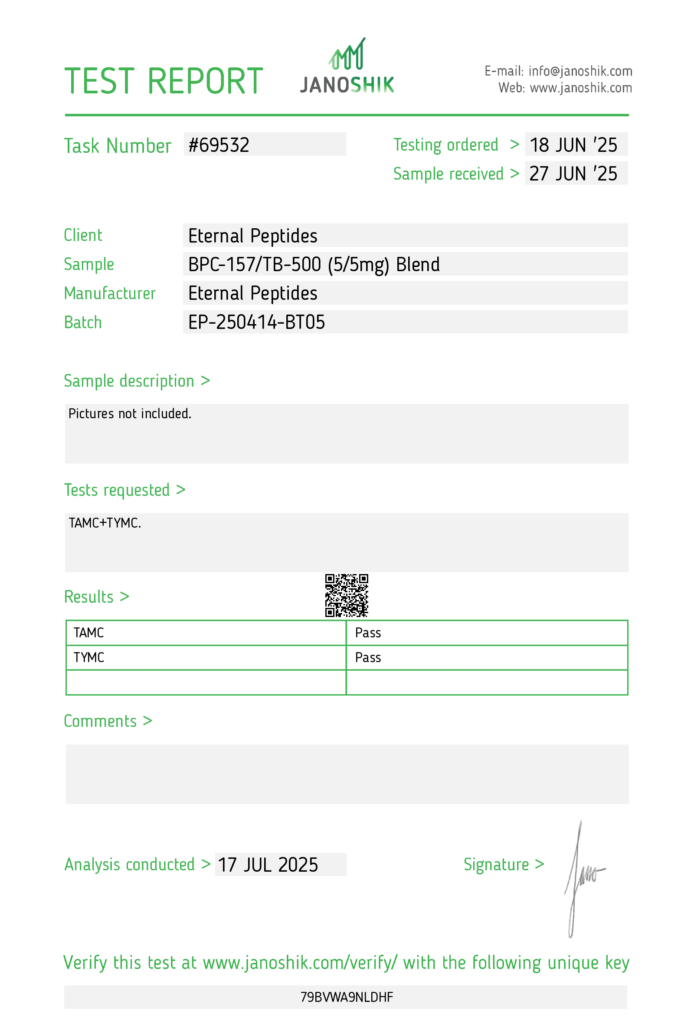 Lab Tests 17 BPC 157 TB 500 5 5mg Test Report 69532