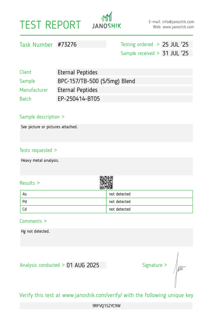 Lab Tests 18 BPC 157 TB 500 5 5mg Test Report 73276