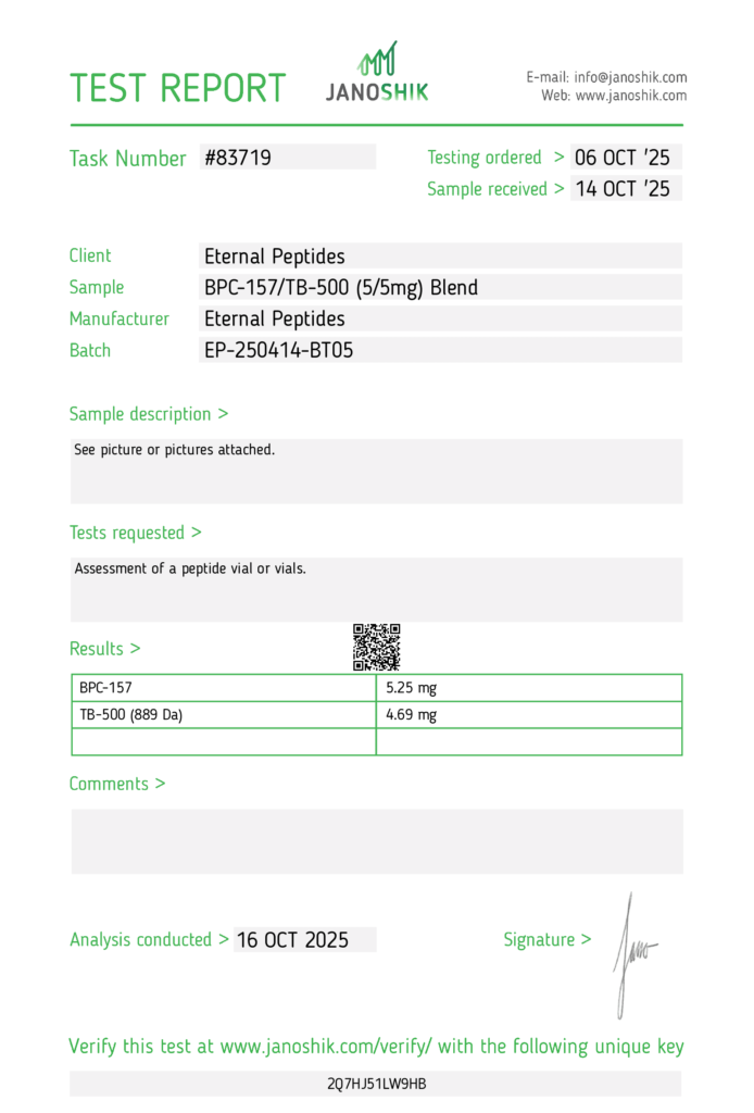 Lab Tests 16 BPC 157 TB 500 5 5mg Test Report 83719