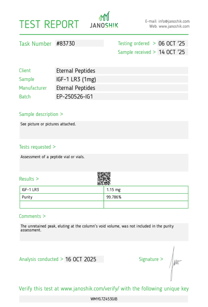 Lab Tests 97 IG1 LR3 1mg Test Report 83730